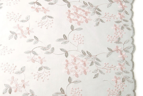 Mesh Embroidered Evi Pink Silber