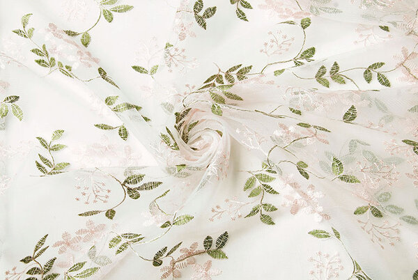 Mesh Embroidered Evi Pink Green