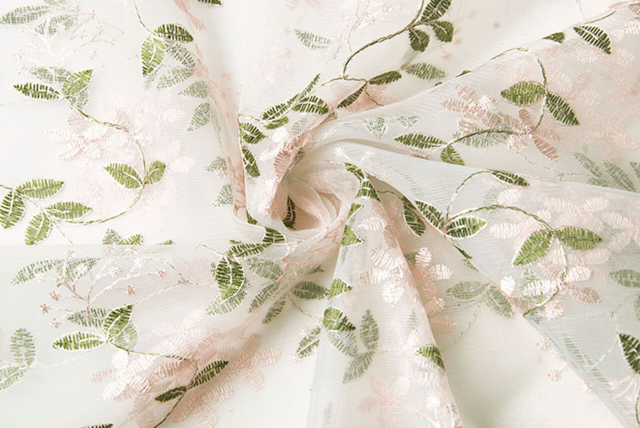 Mesh Embroidered Evi Pink Green