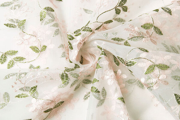 Mesh Embroidered Evi Pink Green