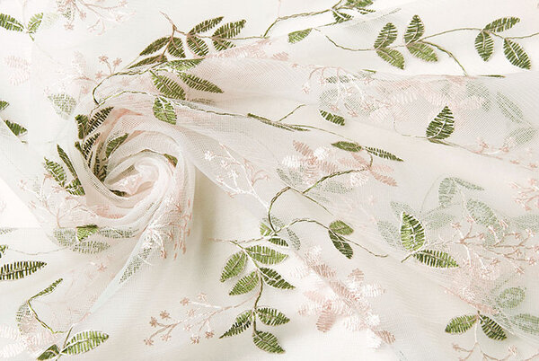 Mesh Embroidered Evi Pink Green