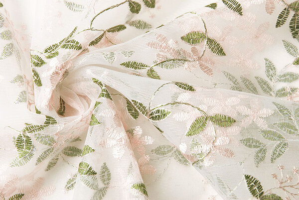 Mesh Embroidered Evi Pink Green