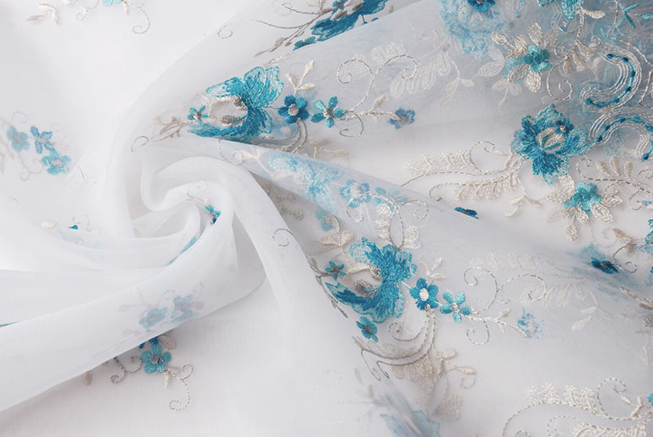 Brodé Voile Aqua
