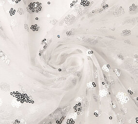 Netz Bestickt Pailletten Juul Silber