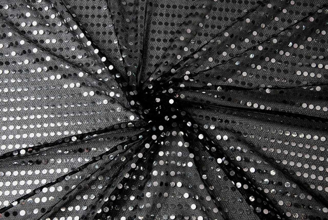 Sequins on Lurex Black Silver Sequins on Lurex Black Silver