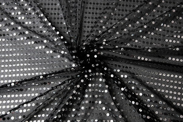 Pailletten auf Lurex Schwarz Silber