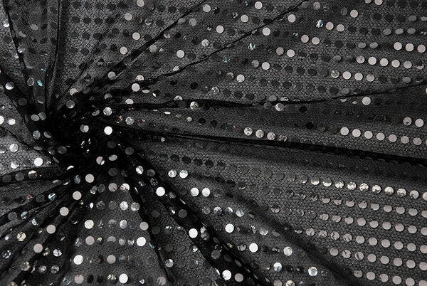 Sequins on Lurex Black Silver Sequins on Lurex Black Silver