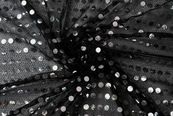 Paillettes su Lurex Nero Argento