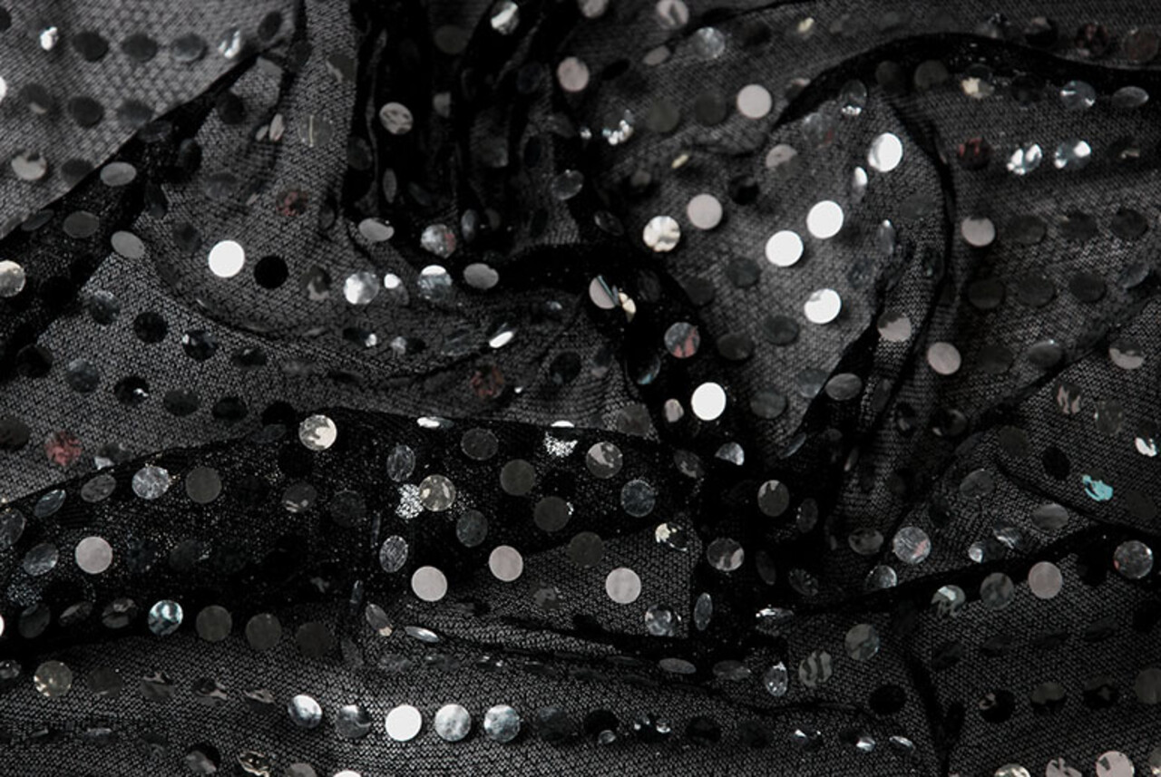 Paillettes su Lurex Nero Argento