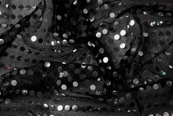 Sequins on Lurex Black Silver Sequins on Lurex Black Silver