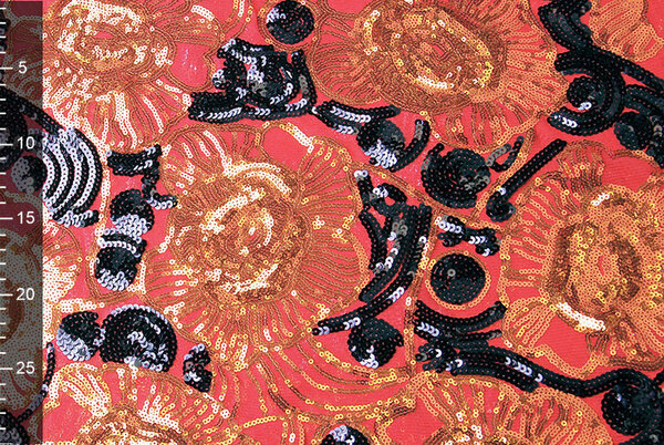 Pailletten op Mesh Esmay Rood Zwart Pailletten op Mesh Esmay Rood Zwart