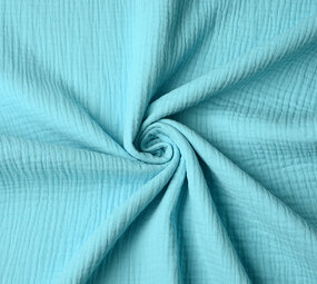 Oeko-Tex® Coton Double Gaze Tissu Clair Aqua Oeko-Tex® Coton Double Gaze Tissu Clair Aqua