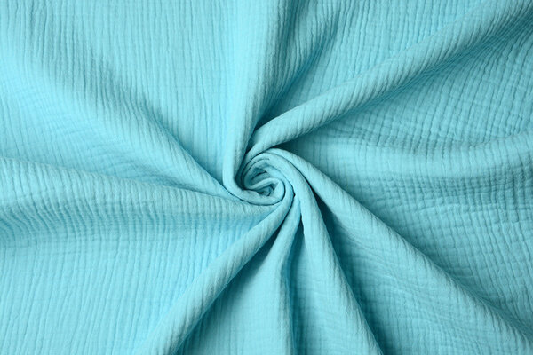 Oeko-Tex® Coton Double Gaze Tissu Clair Aqua Oeko-Tex® Coton Double Gaze Tissu Clair Aqua