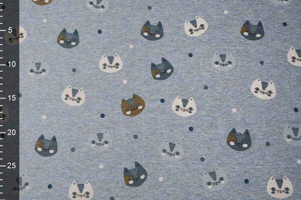 Tejido de Sudadera de Polar Alpino Katjes Denim Jaspeado