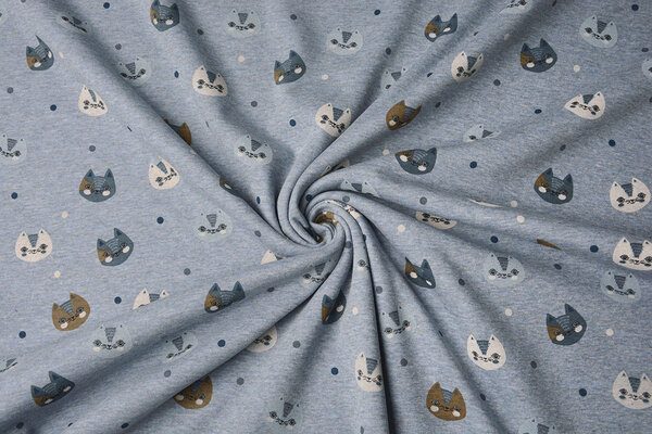 Tejido de Sudadera de Polar Alpino Katjes Denim Jaspeado