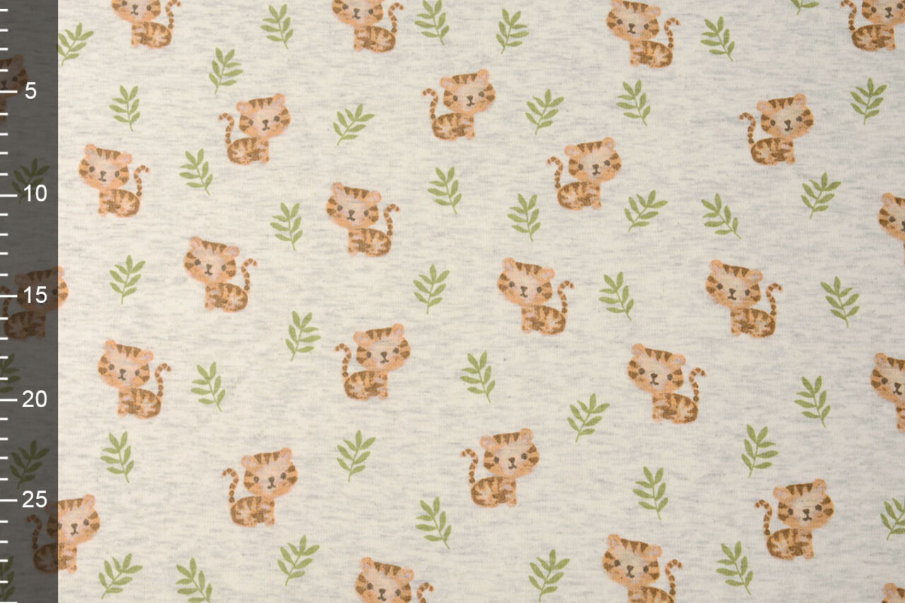 Sweatstoff Alpenfleece Tiger Creme Melange Sweatstoff Alpenfleece Tiger Creme Melange