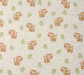 Sweatstoff Alpenfleece Tiger Creme Melange Sweatstoff Alpenfleece Tiger Creme Melange