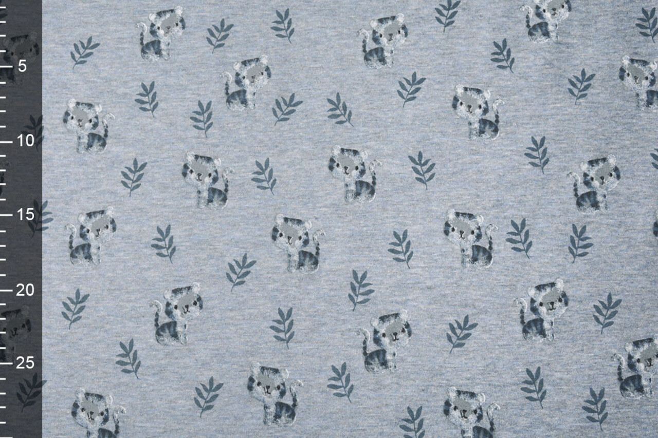 Tejido de Sudadera de Polar Alpino Tigre Denim Jaspeado