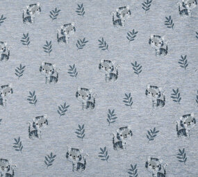 Tejido de Sudadera de Polar Alpino Tigre Denim Jaspeado