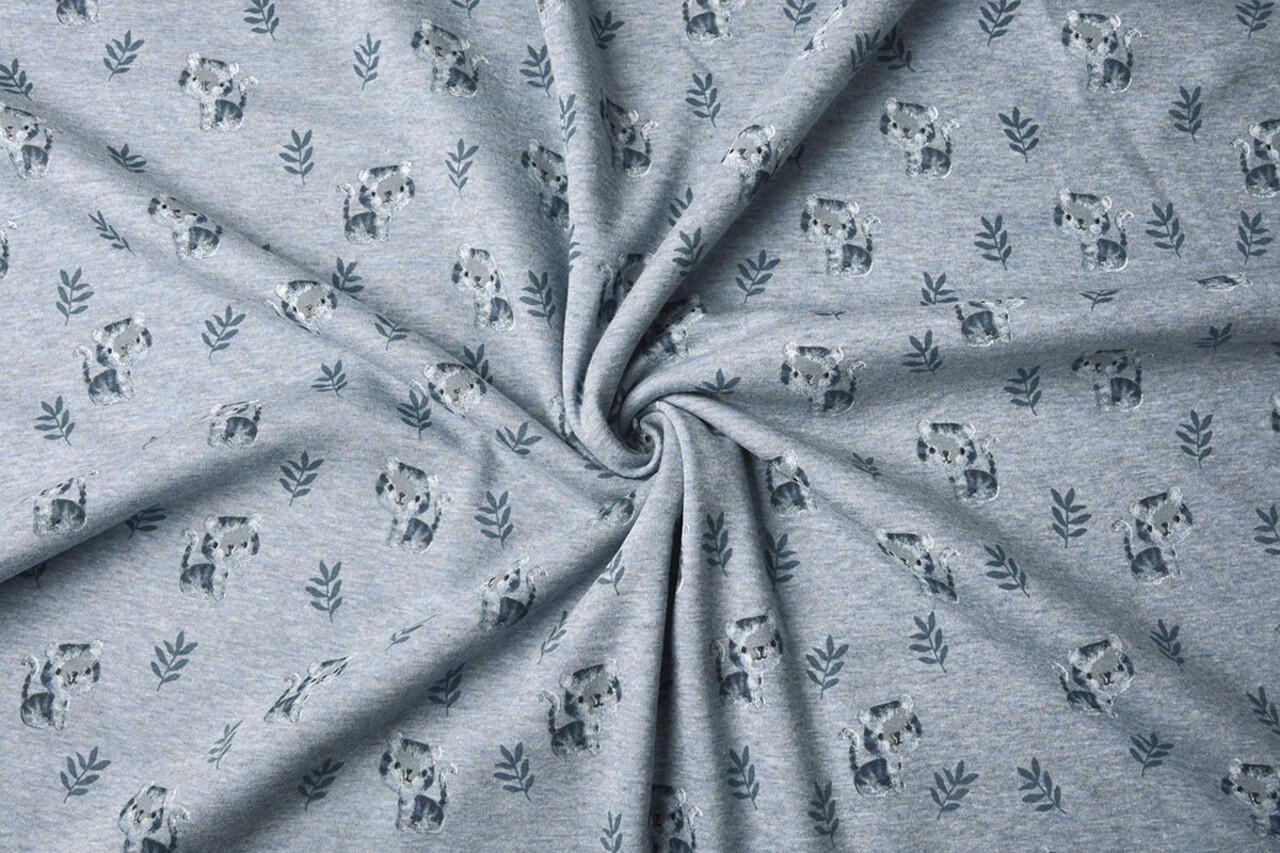 Tejido de Sudadera de Polar Alpino Tigre Denim Jaspeado