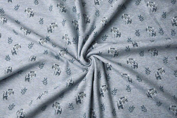 Tejido de Sudadera de Polar Alpino Tigre Denim Jaspeado