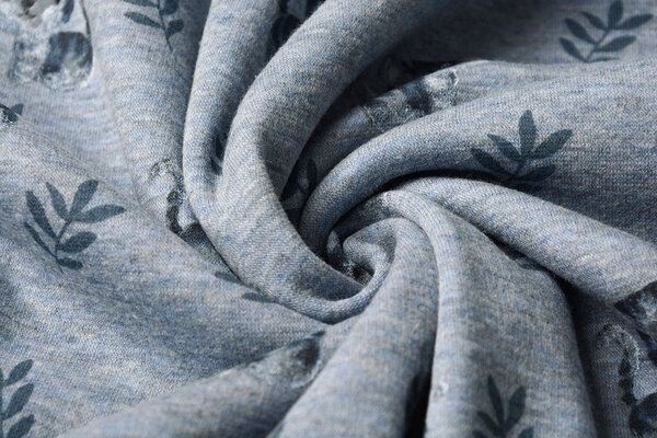 Tejido de Sudadera de Polar Alpino Tigre Denim Jaspeado