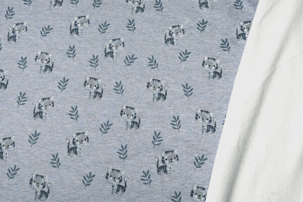 Tejido de Sudadera de Polar Alpino Tigre Denim Jaspeado