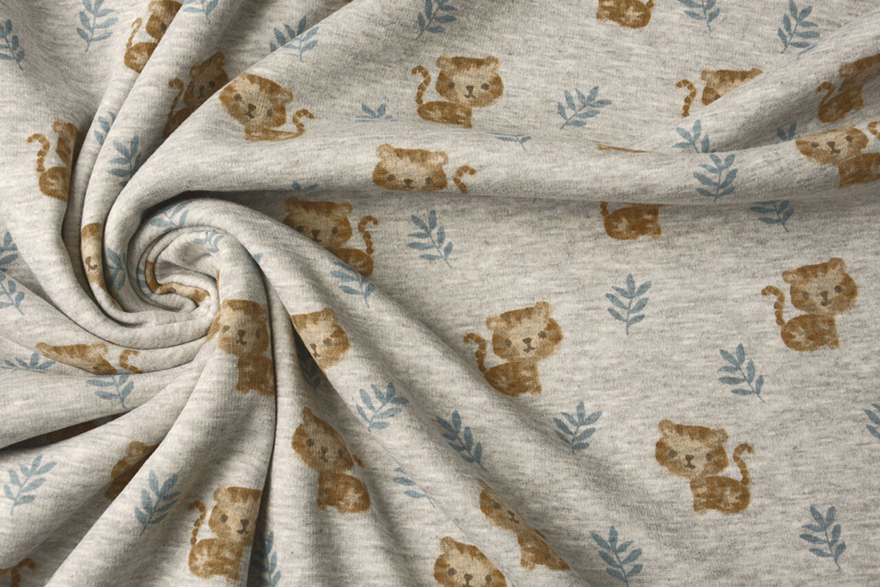 Sweatstoff Alpenfleece Tiger Grau Melange