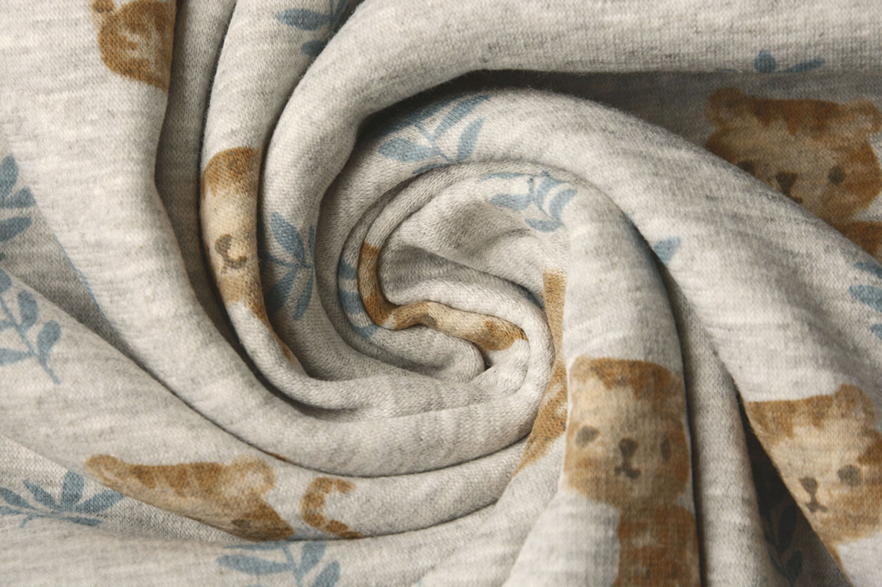 Sweatstoff Alpenfleece Tiger Grau Melange