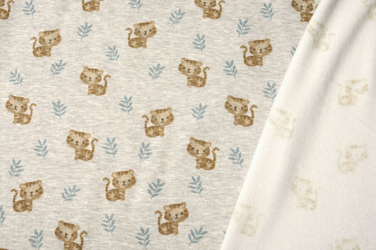 Sweatstoff Alpenfleece Tiger Grau Melange