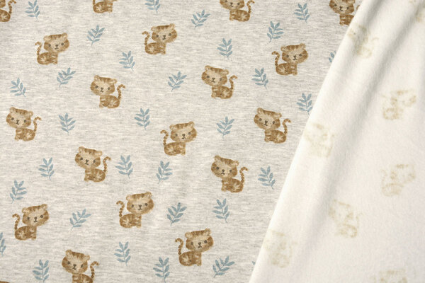 Sweatstoff Alpenfleece Tiger Grau Melange
