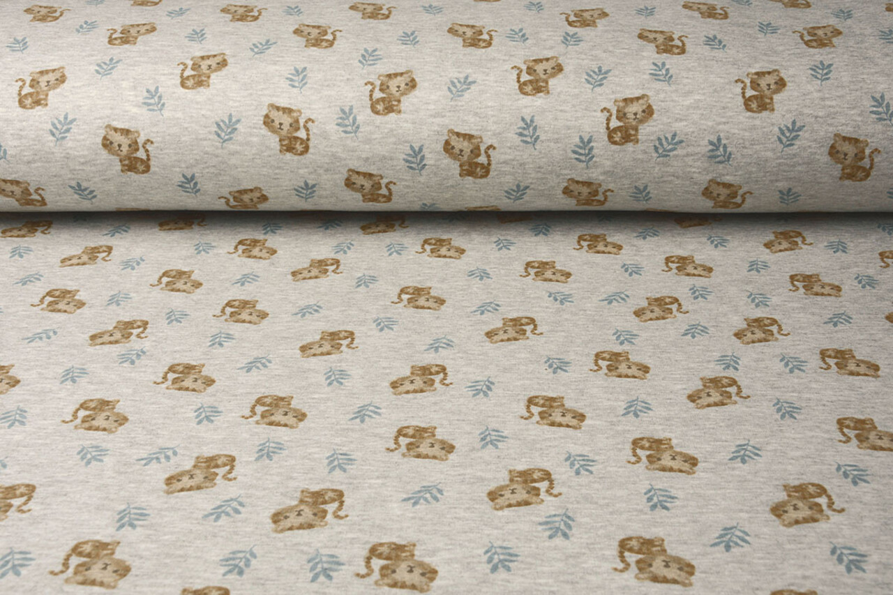 Sweatstoff Alpenfleece Tiger Grau Melange