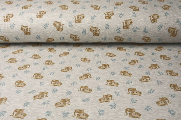 Sweatstoff Alpenfleece Tiger Grau Melange