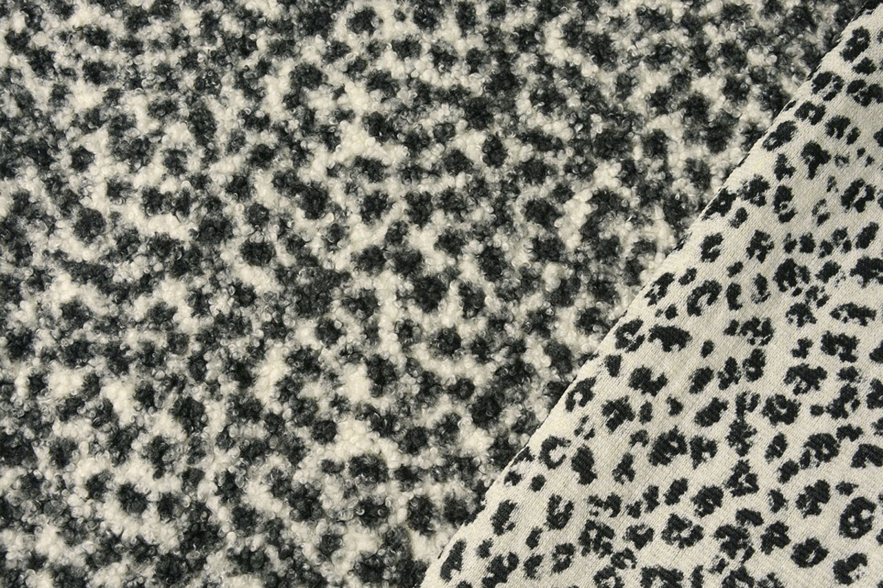 Curly Teddy Bouclé Panter Grijs Curly Teddy Bouclé Panter Grijs