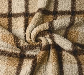 Curly Teddy Bouclé Manola Check Mocha Brown