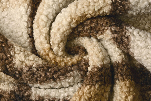 Curly Teddy Bouclé Manola Check Mocha Brown Curly Teddy Bouclé Manola Check Mocha Brown