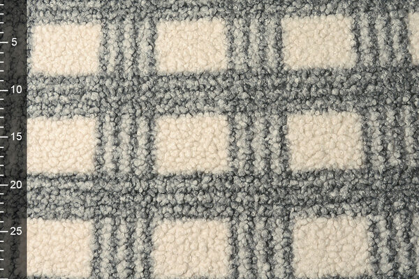 Riccio Teddy Bouclé Manola Quadri Grigio Riccio Teddy Bouclé Manola Quadri Grigio
