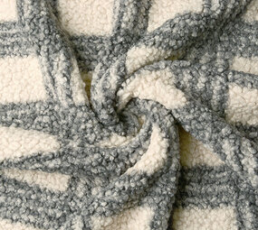 Curly Teddy Bouclé Manola Cuadros Gris Curly Teddy Bouclé Manola Cuadros Gris