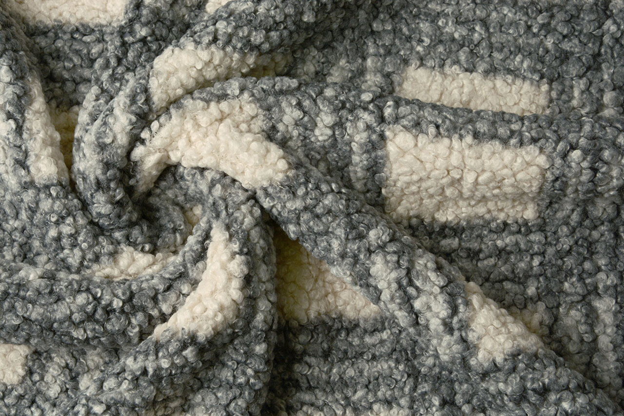 Curly Teddy Bouclé Manola Check Grey Curly Teddy Bouclé Manola Check Grey
