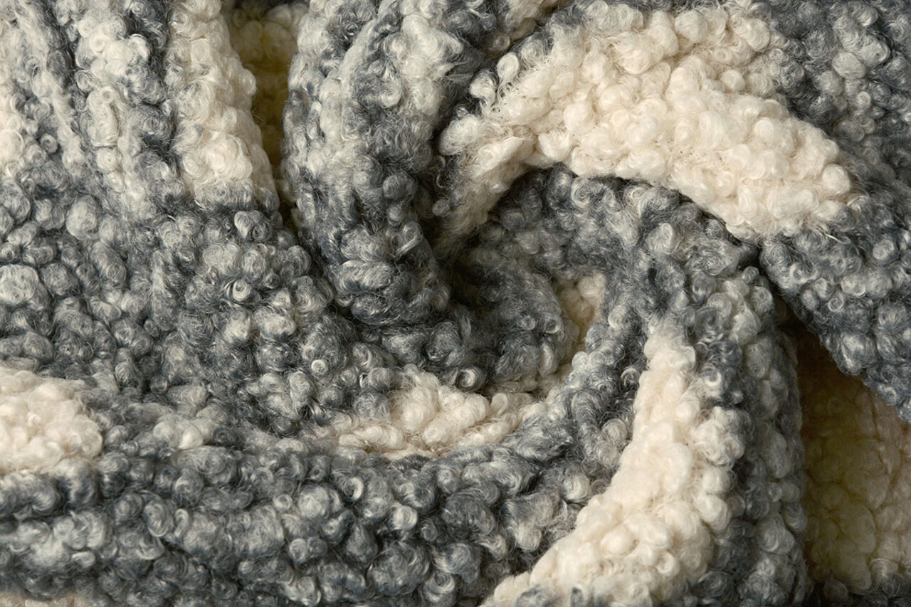 Curly Teddy Bouclé Manola Carreaux Gris Curly Teddy Bouclé Manola Carreaux Gris