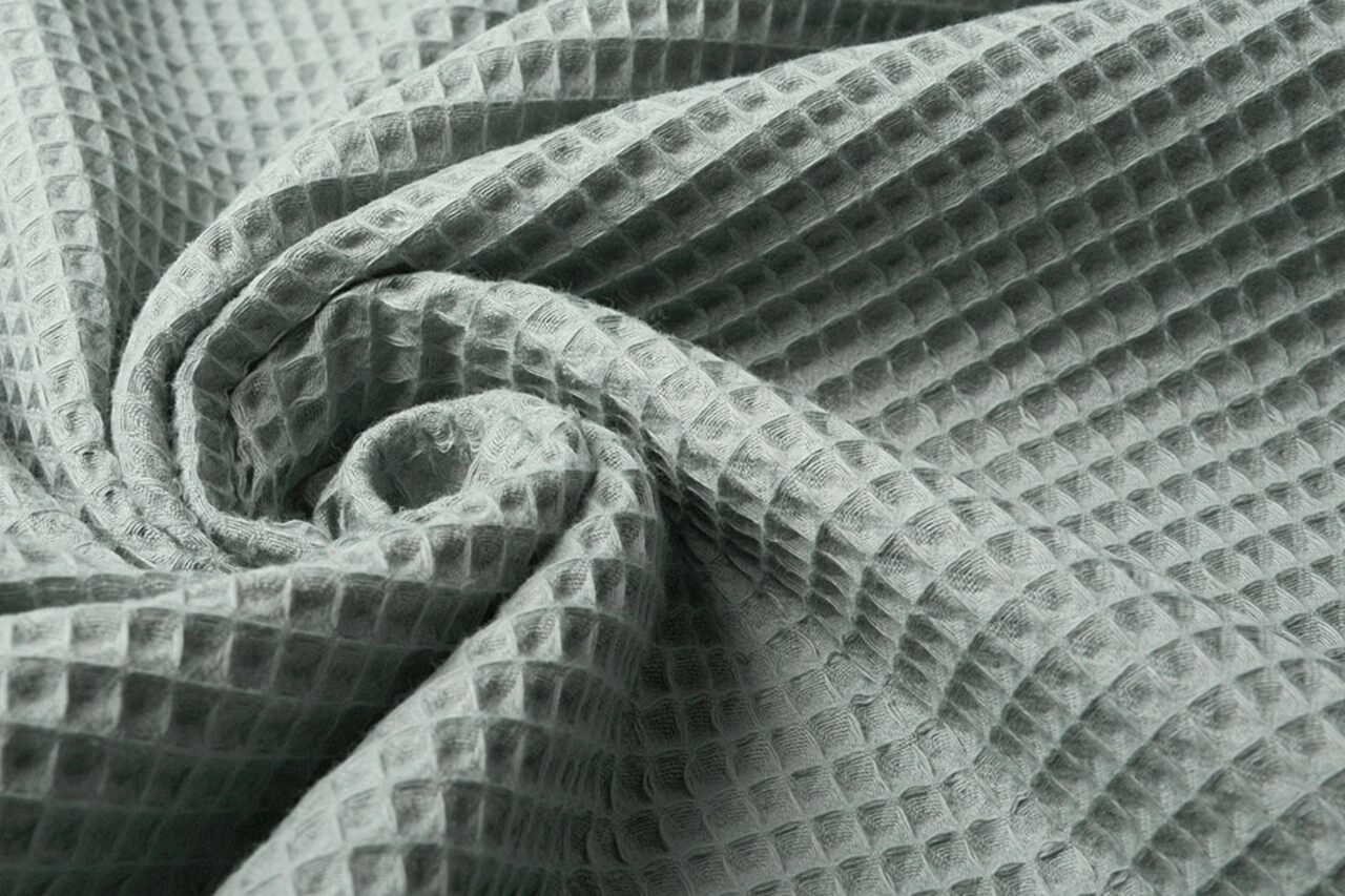 Oeko-Tex®  Wafel Katoen Oud Groen Oeko-Tex®  Wafel Katoen Oud Groen