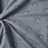 Sweatstoff Alpenfleece Regenbogen Jeans Melange Sweatstoff Alpenfleece Regenbogen Jeans Melange