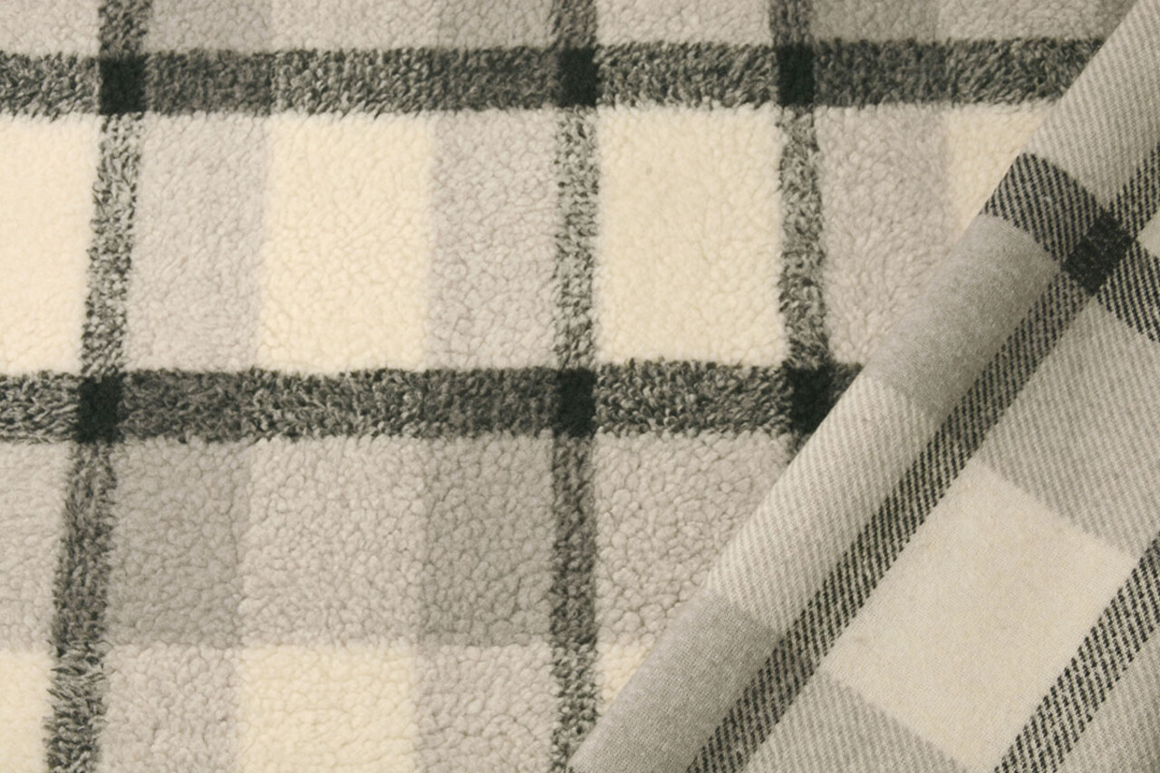 Sherpa Teddy Check Grey