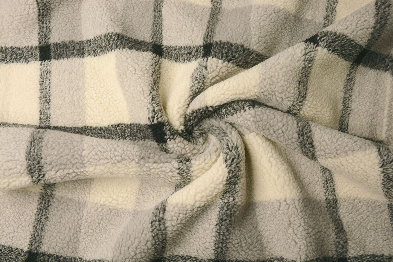 Sherpa Teddy Carreaux Gris