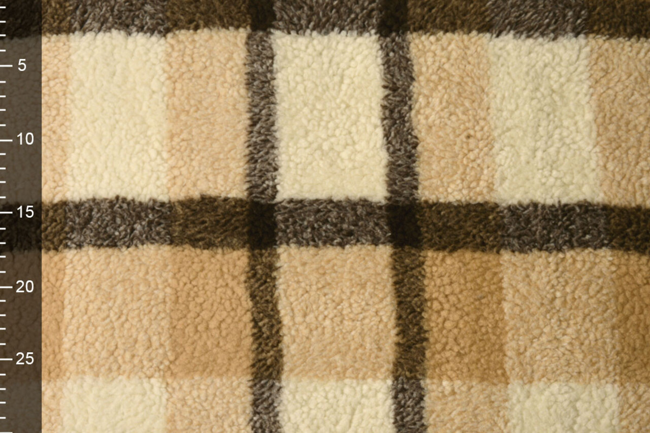 Sherpa Teddy Check Mocha Brown
