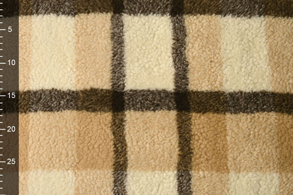 Sherpa Teddy Check Mocha Brown