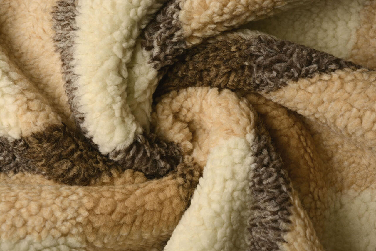 Sherpa Teddy Check Mocha Brown