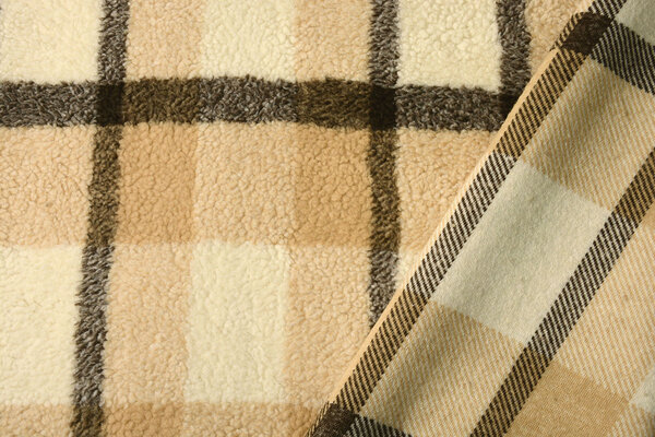 Sherpa Teddy Check Mocha Brown