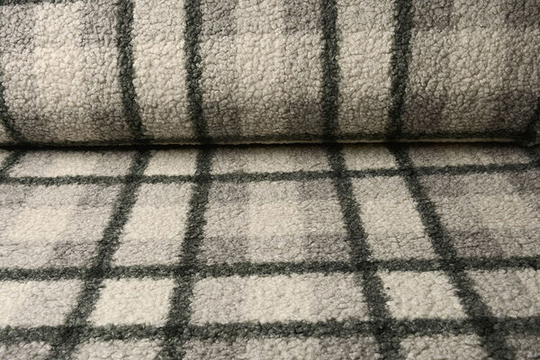 Curly Teddy Bouclé Manola Cuadros Gris-Verde Curly Teddy Bouclé Manola Cuadros Gris-Verde