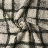 Curly Teddy Bouclé Manola Carreaux Gris-Vert Curly Teddy Bouclé Manola Carreaux Gris-Vert